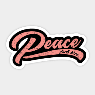 'Peace Starts Here' Radical Kindness Anti Bullying Shirt Sticker